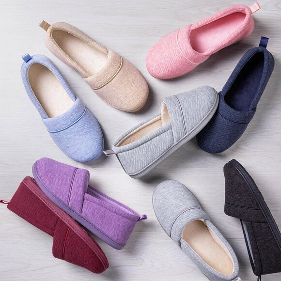 Women's Lightweight Purple Comfy Loafer Memory Foam Non Slip Slippers Boot Shoes - Picture 7 of 7